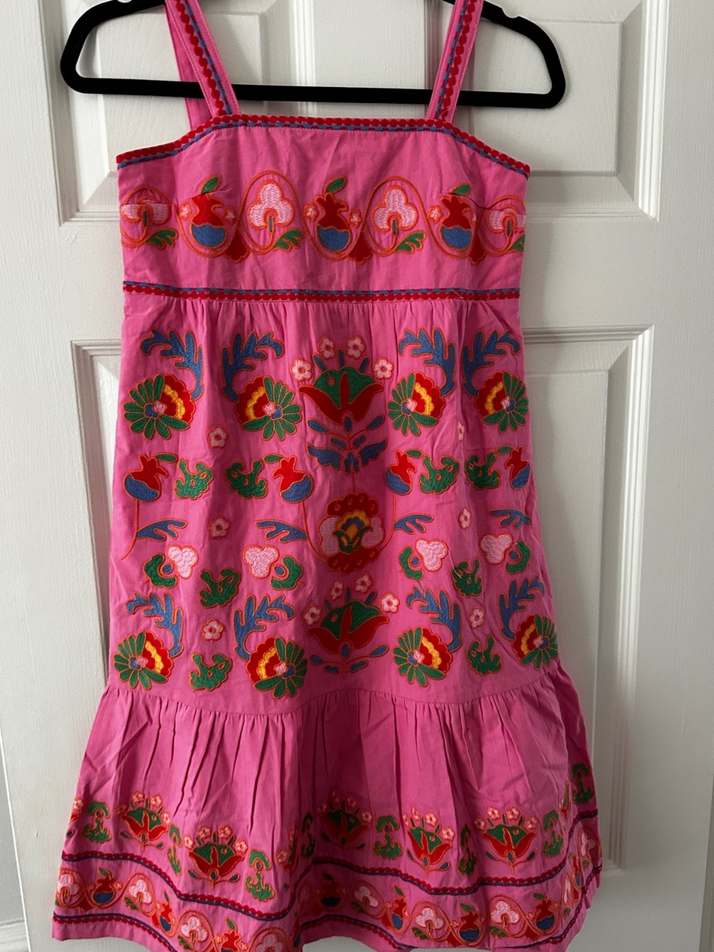 Pink Embroidered Floral Sundress
